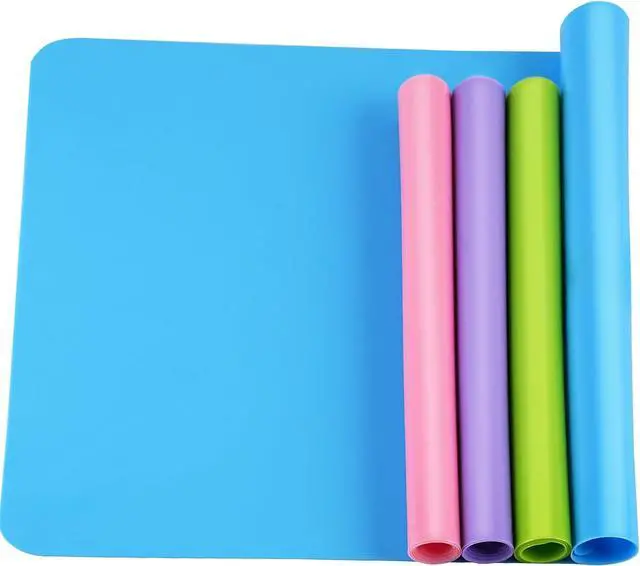 Main image of HiGift 4 Pack Silicone Mats for Crafts, Silicone Sheet for Crafts Resin Jewelry Casting Mat Pad, Waterproof Nonstick Heat-Resistant, Blue, Pink, Purple, Green (15.7'' x 11.8'' & 11.6'' x 8.3'')