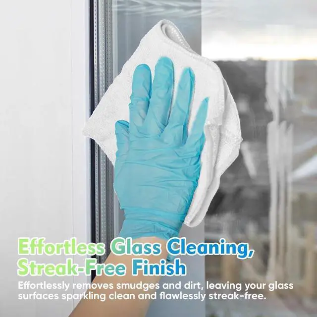 Alt view image 3 of 7 - HOMEXCEL White Microfiber Cleaning Cloth 12 Pack, 12.5 x 12.5 inch Microfiber Towels for Cars, Ultra Absorbent Car Washing Cloth, Lint Free Streak Free Cleaning Rags for Car, Kitchen, and Window