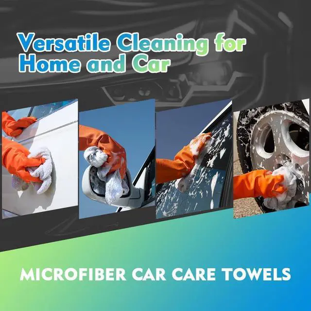 Alt view image 4 of 7 - HOMEXCEL White Microfiber Cleaning Cloth 12 Pack, 12.5 x 12.5 inch Microfiber Towels for Cars, Ultra Absorbent Car Washing Cloth, Lint Free Streak Free Cleaning Rags for Car, Kitchen, and Window