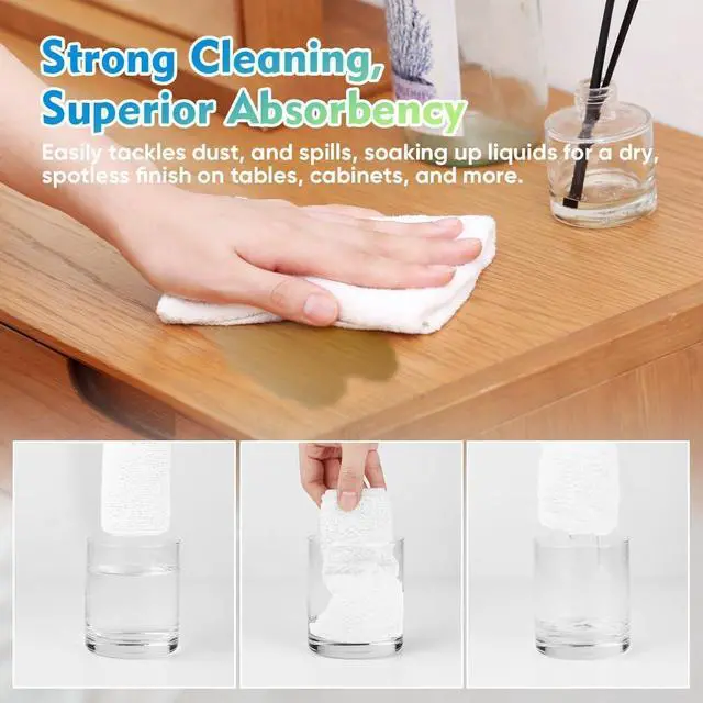 Alt view image 5 of 7 - HOMEXCEL White Microfiber Cleaning Cloth 12 Pack, 12.5 x 12.5 inch Microfiber Towels for Cars, Ultra Absorbent Car Washing Cloth, Lint Free Streak Free Cleaning Rags for Car, Kitchen, and Window