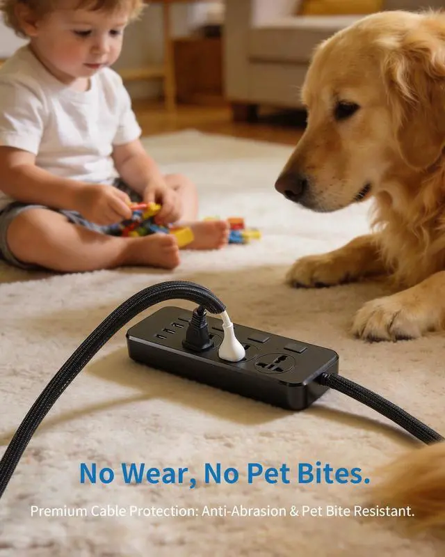 Alt view image 4 of 7 - Yecaye 10ft - 1/2 inch Cord Protectors from Pets no Chew, Black | Split Cable Management Sleeves, Wire Loom Tubing for TV USB Cord Protector, Cord Covers for Pets Bite-Resistant