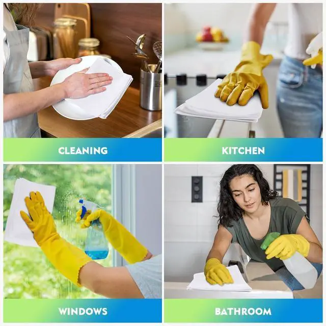 Alt view image 6 of 7 - HOMEXCEL White Microfiber Cleaning Cloth 12 Pack, 12.5 x 12.5 inch Microfiber Towels for Cars, Ultra Absorbent Car Washing Cloth, Lint Free Streak Free Cleaning Rags for Car, Kitchen, and Window