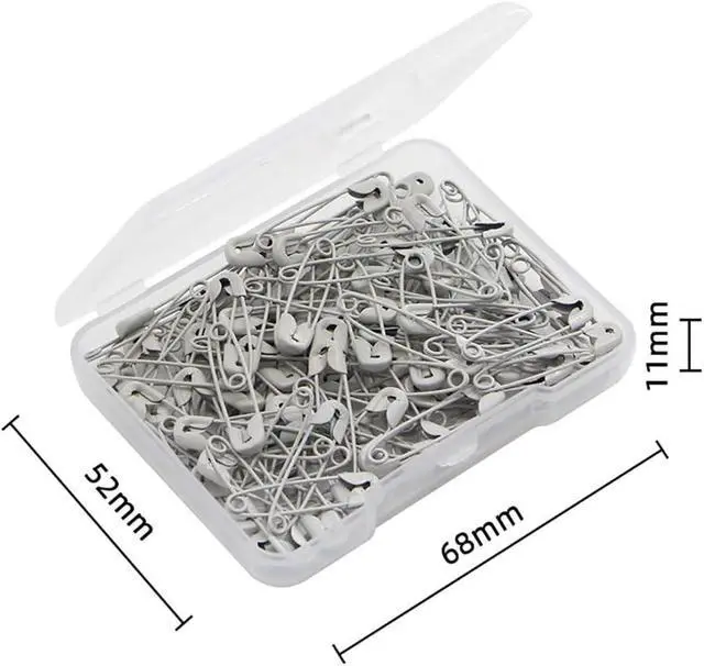 Alt view image 3 of 4 - 2 Boxes Small Safety Pins Colorful Crafting Pins Tag Fastening Pins Clothing Sewing Pins Blanket Handicrafts Pins Jewelry Making Pins Black and White