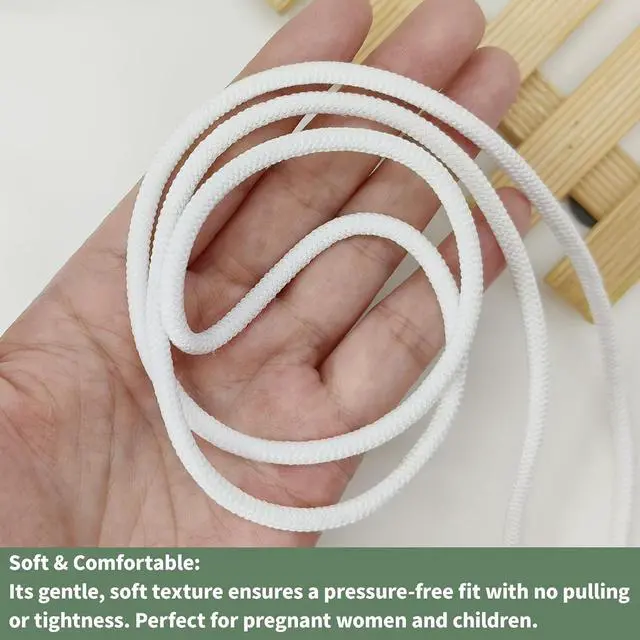 Alt view image 6 of 7 - White 4mm Elastic Cord 15 Yards Round Stretch Rope for Sewing | 5/32" smooth non-slip elastic string.Great for jewelry bracelets,drawstrings,edge binding,bags and DIY sewing crafts