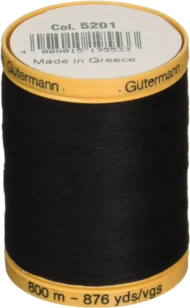 Main image of Gutermann Natural Cotton Thread Solids 876yd, Black