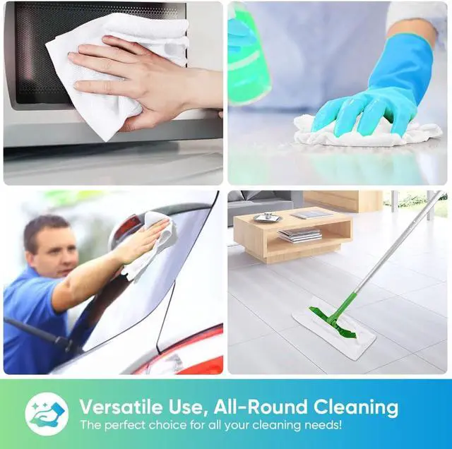 Alt view image 5 of 6 - HOMEXCEL White Microfiber Cleaning Cloth 10 PK, Towels for Cars and Shop | Lint Free Cleaning Rags for House, Garage, Kitchen, Car Detailing, Shop Towels Bulk Scratch-Free, Absorbent, 11.5"X 11.5"