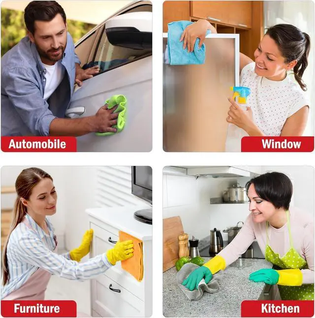 Alt view image 5 of 7 - AIDEA Microfiber Cleaning Cloth 5 Pack, Microfiber Towels for Cars, Soft & Absorbent Cleaning Rags, Premium Lint Free Shop Towels for House, Kitchen, Car, 12inx16in