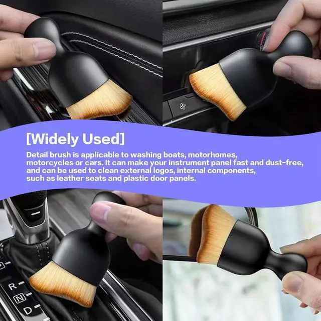 Alt view image 3 of 6 - AOCISKA Car Interior Detailing Brush,Soft Bristle Cleaning Brush Car Detailing Brush Dusting Brush,Car Interior Cleaning Tool,Auto Detail Brush Car Dash Duster Brush (Black)