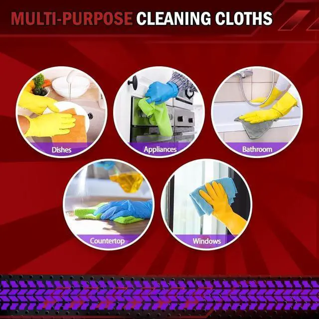 Alt view image 7 of 7 - AIDEA Microfiber Cleaning Cloth 5 Pack, Microfiber Towels for Cars, Soft & Absorbent Cleaning Rags, Premium Lint Free Shop Towels for House, Kitchen, Car, 12inx16in