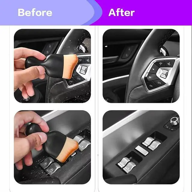 Alt view image 5 of 6 - AOCISKA Car Interior Detailing Brush,Soft Bristle Cleaning Brush Car Detailing Brush Dusting Brush,Car Interior Cleaning Tool,Auto Detail Brush Car Dash Duster Brush (Black)