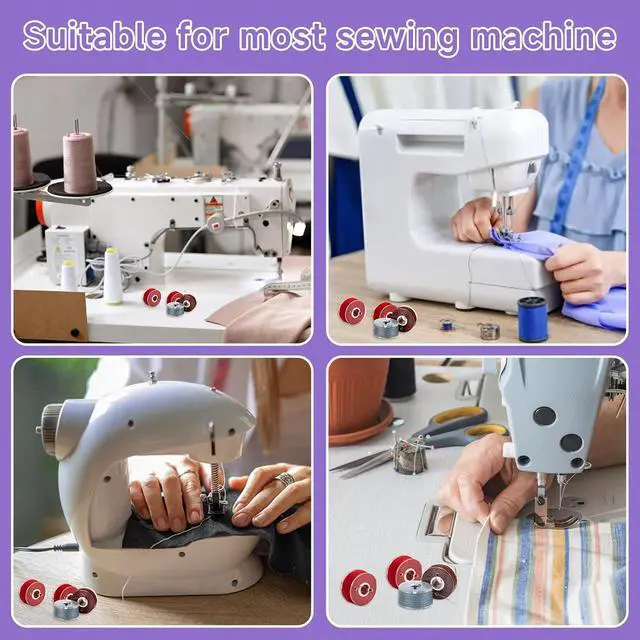 Alt view image 7 of 7 - 48 Pcs Bobbins 48 Assorted Colors Pre-Wound Sewing Threads (Colorful) | Embroidery Thread Bobbins Set for Babylock Singer Janome Brother Sewing Machine