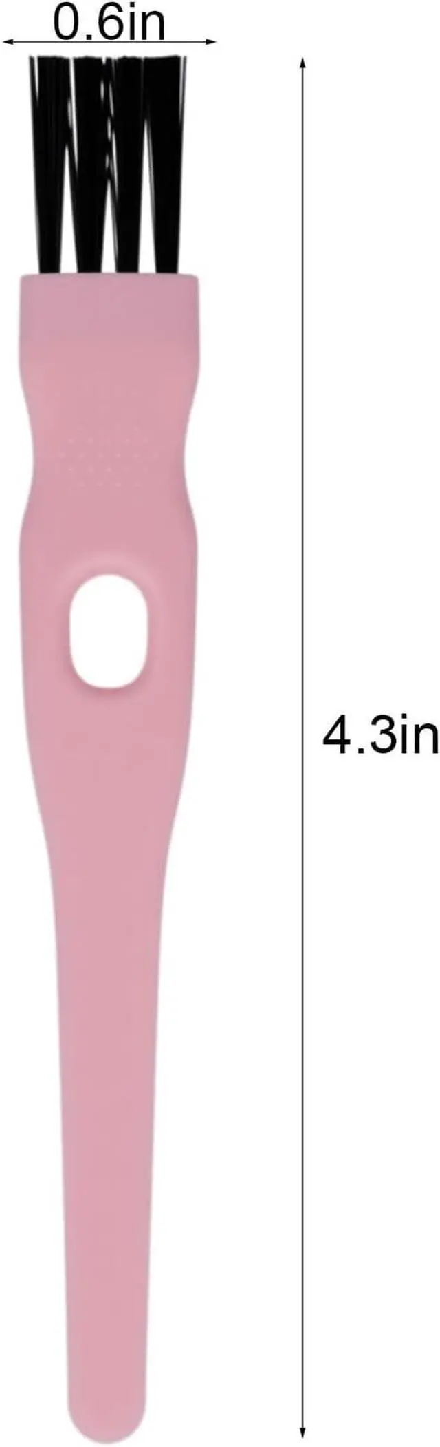 Alt view image 2 of 4 - Mini Cleaning Brushes, 6 Pack Nylon Detail Brushes, 4.3 Inch (Pink) | Nylon Bristles, Pink Handles, For Shavers, Razor Heads, Trimmers, Mug Lids, Keyboards, Small Crevices