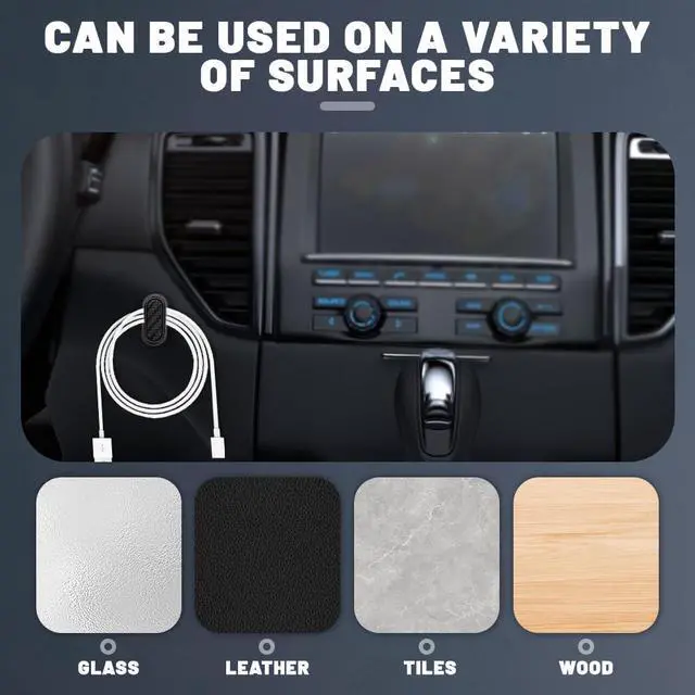 Alt view image 5 of 7 - 4PCS Car Mini Hooks, Car Dashboard Hook, Multifunctional Auto Backseat Hangers, Vehicle Interior Accessories Car Sticker Hooks for Key, Mask, Earphone, Charging Cable, Black