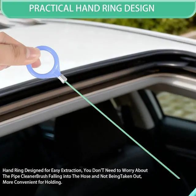 Alt view image 7 of 7 - Auto Sunroof Drain Cleaning Tool, 120 Inch Long Flexible Tube Cleaning Brush, Extra Long Pipe Cleaners for Car Sunroof, Windshield Wiper Drain Hole, Trunk Drain & Sewer Maintenance