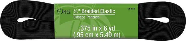 Main image of Dritz 9531B Braided Elastic, 3/8-Inch x 6-Yard, Black