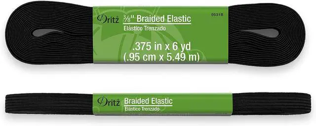 Alt view image 2 of 3 - Dritz 9531B Braided Elastic, 3/8-Inch x 6-Yard, Black