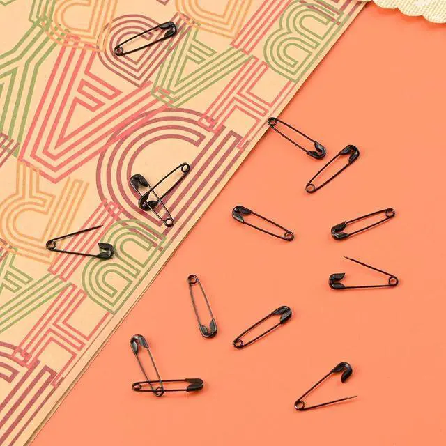 Alt view image 4 of 5 - 200 Pcs 19mm Mini Safety Pins Bulk Rust-Resistant for Clothes Sewing Arts Craft Costume Handicrafts Jewelry Making (Black)