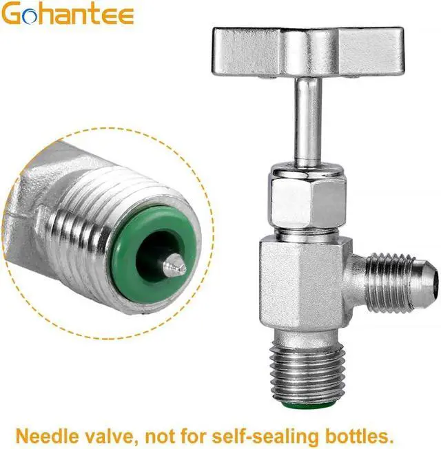 Alt view image 3 of 6 - R134A Can Tap, Dispensing Valve Bottle Opener 1/4 SAE for R12 R22 R502 | Universal Refrigerant Dispenser Valve Tool