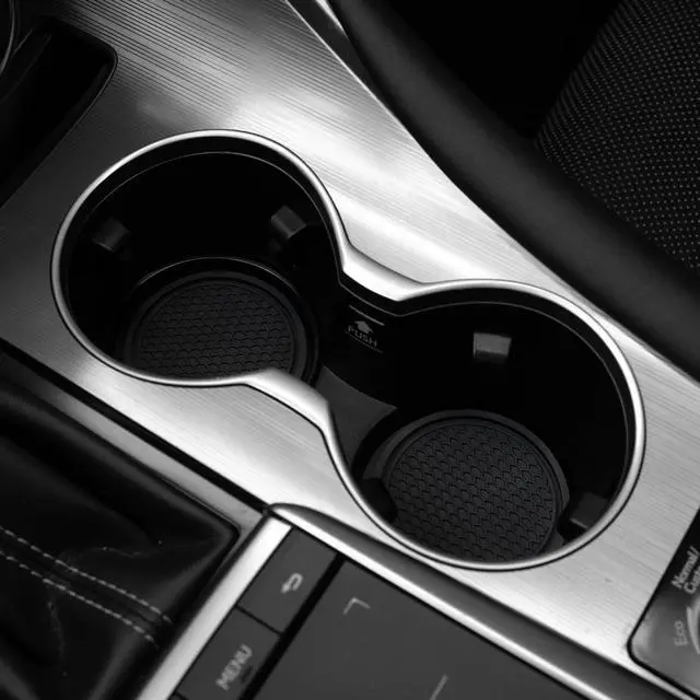 Alt view image 4 of 6 - SINGARO Car Cup Coaster, 4PCS Universal Non-Slip Cup Holders Embedded in Ornaments Coaster, Car Interior Accessories, Black