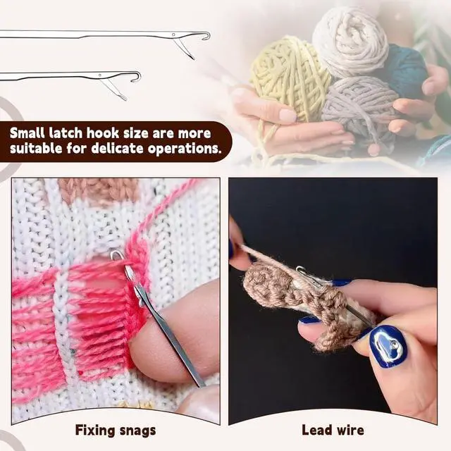 Alt view image 5 of 7 - BALDCC 5 Size Latch Hook, Crochet Hooks for Hair, Latch Hook Kit | Crochet Needles for Hair , Crochet Hooks for Hair , Rug Hook for Rug Making, Braiding, and Crochet Craft