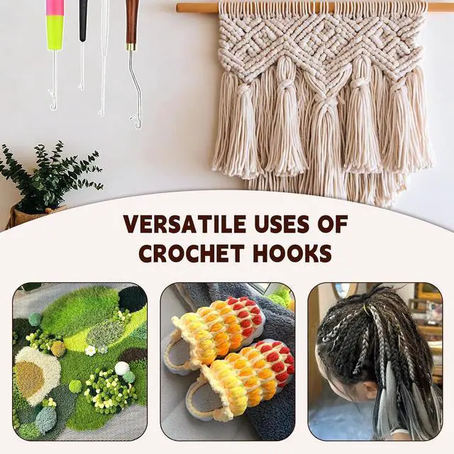 Alt view image 7 of 7 - BALDCC 5 Size Latch Hook, Crochet Hooks for Hair, Latch Hook Kit | Crochet Needles for Hair , Crochet Hooks for Hair , Rug Hook for Rug Making, Braiding, and Crochet Craft