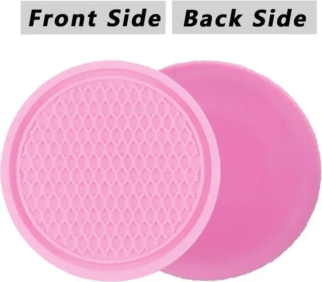 Alt view image 5 of 7 - ZSDY Car Cup Coaster, 4PCS Universal Auto Non-Slip Cup Holder Embedded in Ornaments Coaster, Car Interior Accessories Sets, Pink