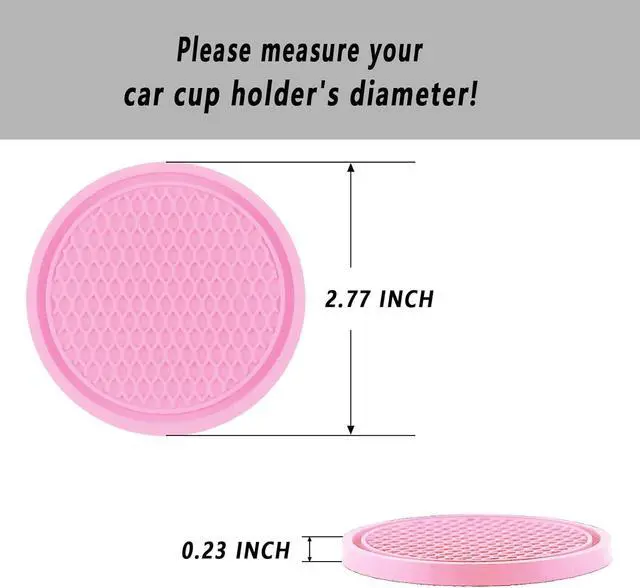 Alt view image 2 of 7 - ZSDY Car Cup Coaster, 4PCS Universal Auto Non-Slip Cup Holder Embedded in Ornaments Coaster, Car Interior Accessories Sets, Pink