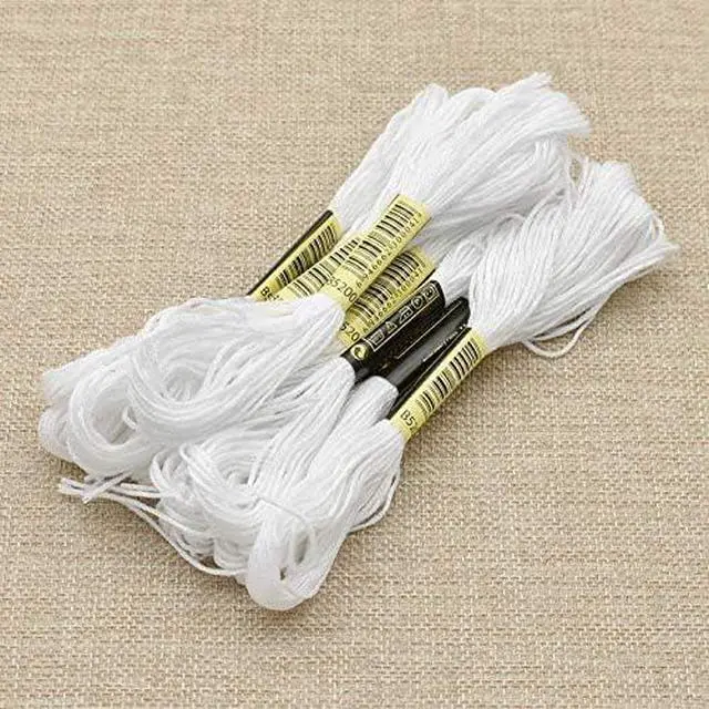 Alt view image 5 of 6 - Friendship Bracelet String 12 Skeins, Embroidery Floss Cross Stitch Embroidery Thread Floss Bracelet Making Yarn, Craft Floss (Black and White)