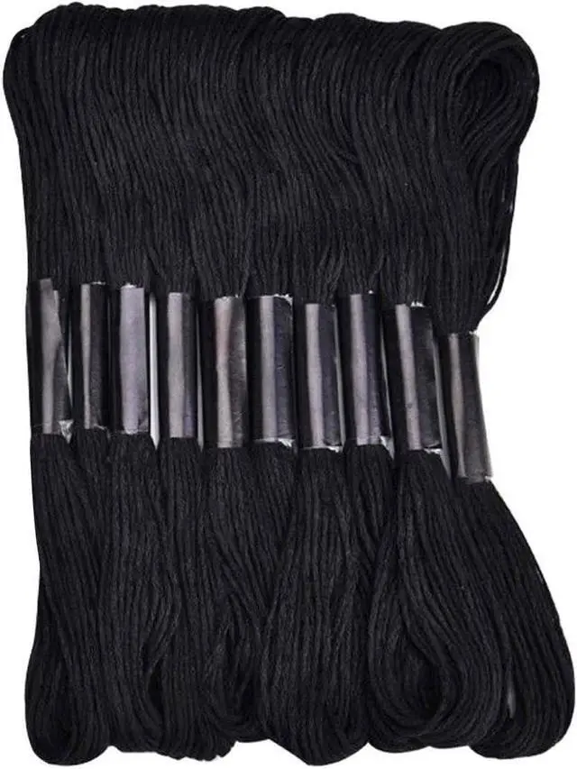 Alt view image 6 of 6 - Friendship Bracelet String 12 Skeins, Embroidery Floss Cross Stitch Embroidery Thread Floss Bracelet Making Yarn, Craft Floss (Black and White)