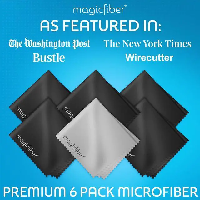 Alt view image 3 of 6 - MagicFiber Microfiber Cleaning Cloth, Glasses Cleaner, Eyeglass Wipes, 6pk | Clean Eye Glasses, Lenses, Screens, Cameras, Sunglasses, Watches, Electronics, & More
