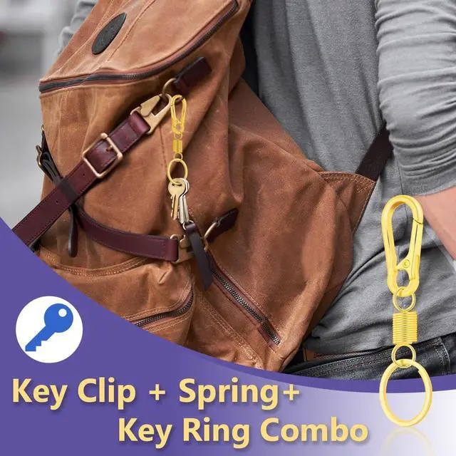 Alt view image 4 of 6 - 4Pack Small Carabiner Keychain, Spring Keyring Holder Organizer Clips, Metal Snap Hook Clip for Car Key Chain, Keyrings Holder, Purse Hook, Paracord Keychain Lanyard, Men and Women Key Fob (Black)