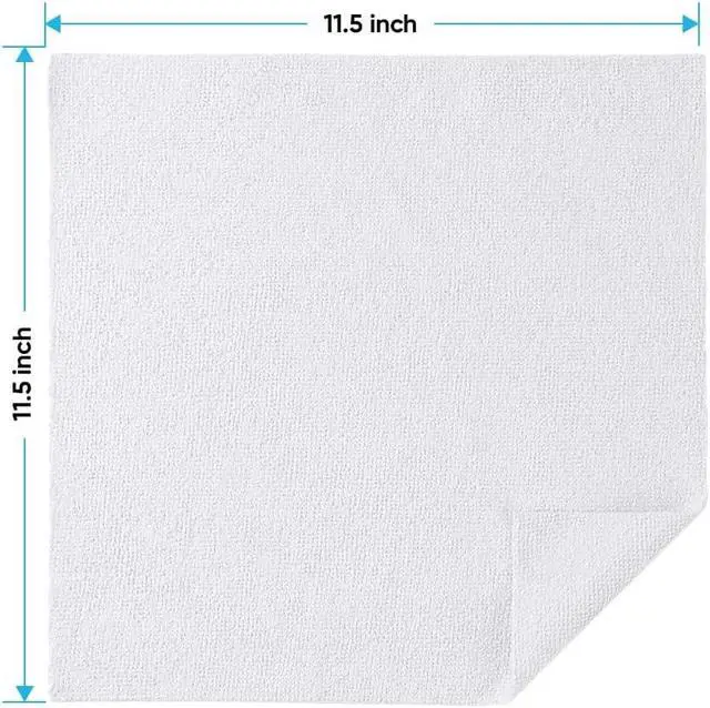 Alt view image 2 of 6 - HOMEXCEL White Microfiber Cleaning Cloth 10 PK, Towels for Cars and Shop | Lint Free Cleaning Rags for House, Garage, Kitchen, Car Detailing, Shop Towels Bulk Scratch-Free, Absorbent, 11.5"X 11.5"