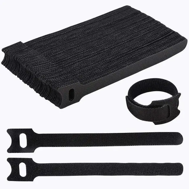 Main image of Nettbe 60 PCS 6 Inches Reusable Cable Ties, Adjustable Cord Straps Wire Organizer Cord Wrap and Hook Loop Cable Management