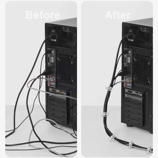 Alt view image 6 of 7 - TENOC Silicone Cable Ties 5 Pcs Black Reusable Cable Holder Elastic Cord Straps Flexible Wire Organizer for Phone Tablet Charging Cable and Headset or Others