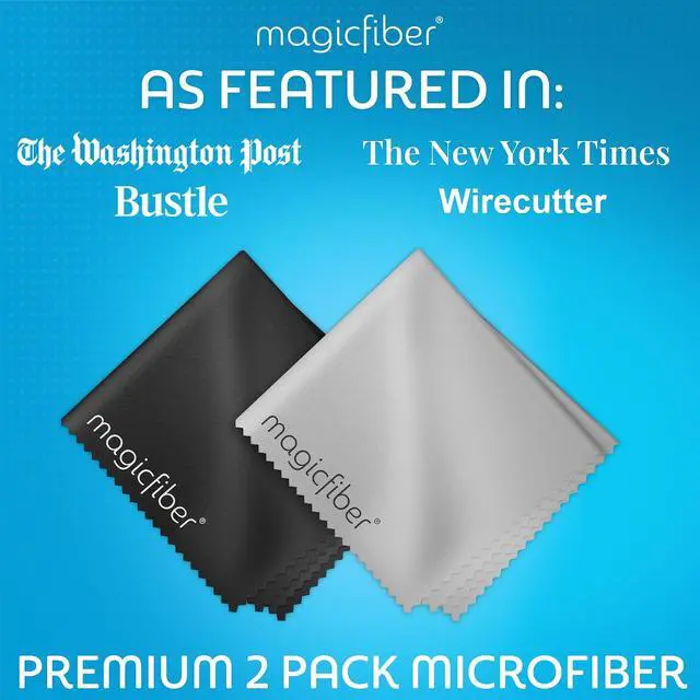 Alt view image 3 of 6 - MagicFiber Microfiber Cleaning Cloth, Glasses Cleaner, Eyeglass Wipes, 2pk | Clean Eye Glasses, Lenses, Screens, Cameras, Sunglasses, Watches, Electronics, & More