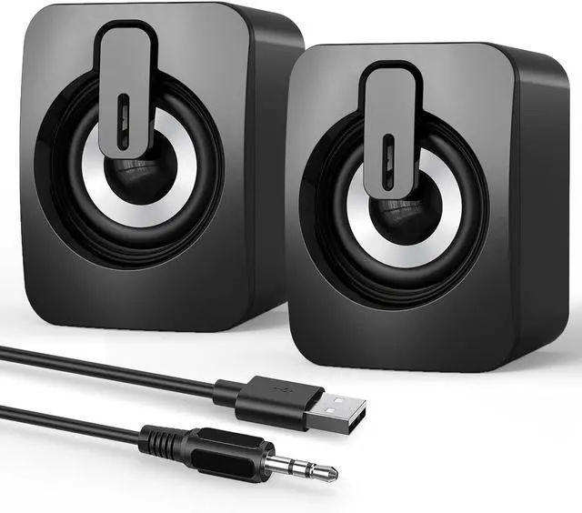 Main image of Computer Speakers for Desktop,Portable PC Monitor Speaker,Mini Speakers | for Desktop,Laptop,Small USB Speaker With Stereo Sound, 2 Ports,2 Speaker Units,Easy Volume Control
