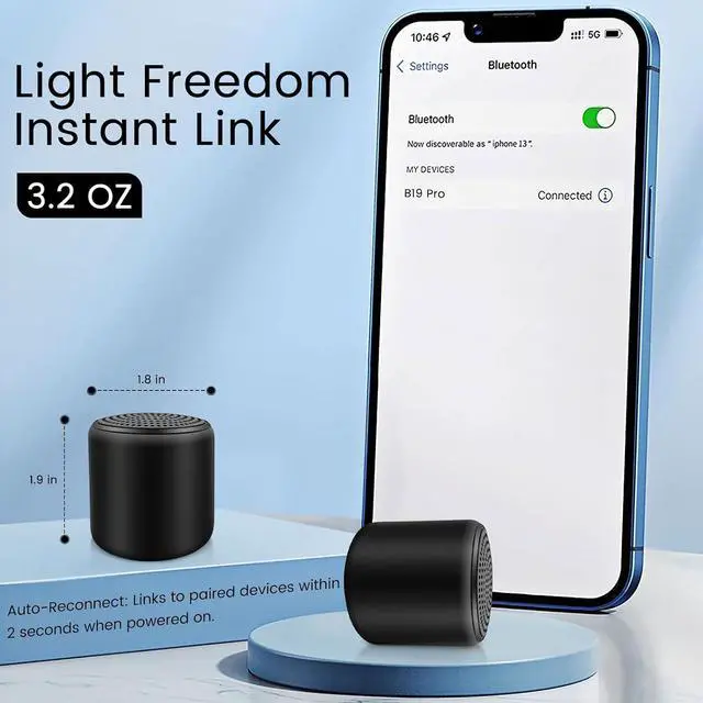 Alt view image 6 of 7 - Mini Bluetooth Speaker Small Portable Tiny Bluetooth Speakers Wireless with TWS Stereo, 5W HD Sound, Bluetooths 5.3, 8H Playtime Ideal Travel Speaker for Car,Outdoors, Home & Office(1 Pcs)