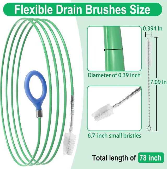 Alt view image 2 of 7 - Auto Sunroof Drain Cleaning Tool, 78 Inch Flexible Tube Cleaning Brush | Drain Brush Extra Long Pipe Cleaners for Cars, Car Accessories, Car Sunroof Drain Hole Cleaner for Drains, Sewers, Windshield