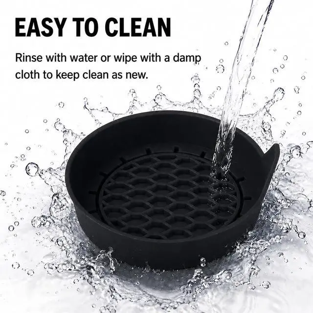 Alt view image 3 of 6 - 4 Pack Car Cup Holder Coaster, 3.15 Inch Non-Slip Silicone, Black | Cup holder insert, spill proof ,raised lip, honeycomb base, rinse clean, fits most sedans suvs trucks, automotive accessories