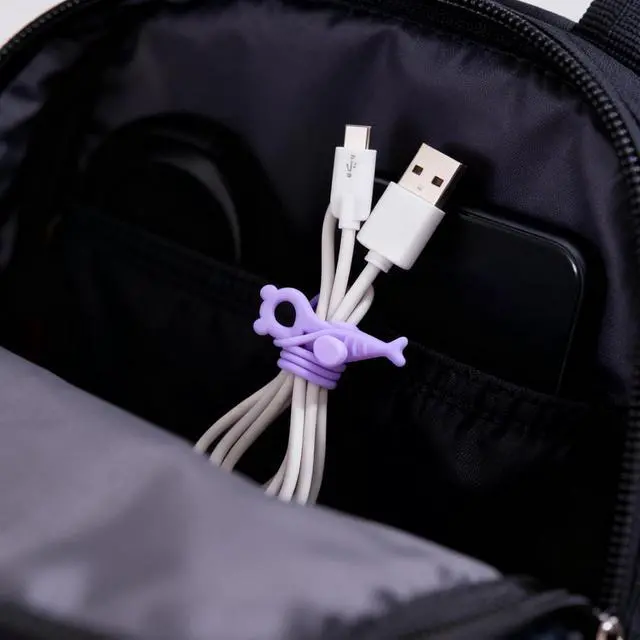 Alt view image 6 of 7 - 28 Pcs Silicone Cable Ties Reusable, Cable Cord Organizer Straps | 4 Color Cable Straps for Charging Wire, Computer Cords