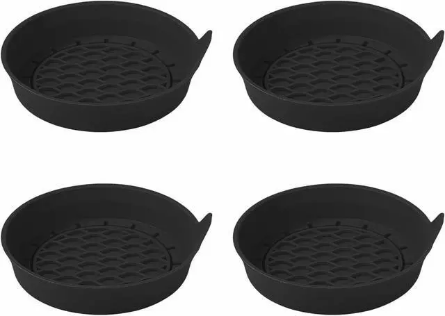 Alt view image 6 of 6 - 4 Pack Car Cup Holder Coaster, 3.15 Inch Non-Slip Silicone, Black | Cup holder insert, spill proof ,raised lip, honeycomb base, rinse clean, fits most sedans suvs trucks, automotive accessories