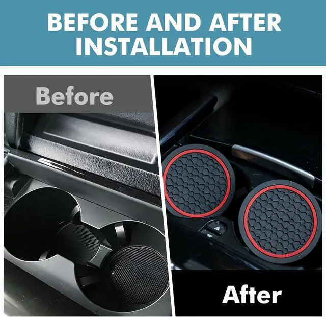 Alt view image 5 of 7 - 4 Pcs 2.75 Inch Car Coasters, Non-Slip Waterproof PVC for Cars Trucks RVs