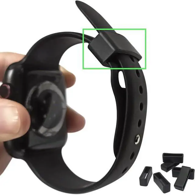 Alt view image 5 of 7 - yuntop 6 Pcs Watch Band Loop Holder Keeper for Resin Belt | Replacement Fastener Rings for Silicone Leather Rubber Watch Strap, Durable Fastener Retainer Size(22mm)
