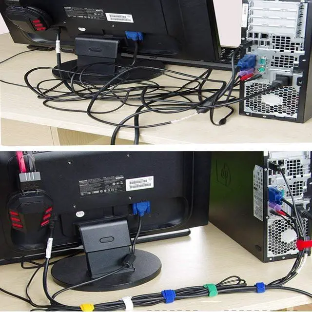 Alt view image 5 of 5 - 6 Inch Length Reusable Hook and Loop Cable Ties Strong &Microfiber fastening cloth, Adjustable Fastener Cable Strap Hook and Loop Cord Ties