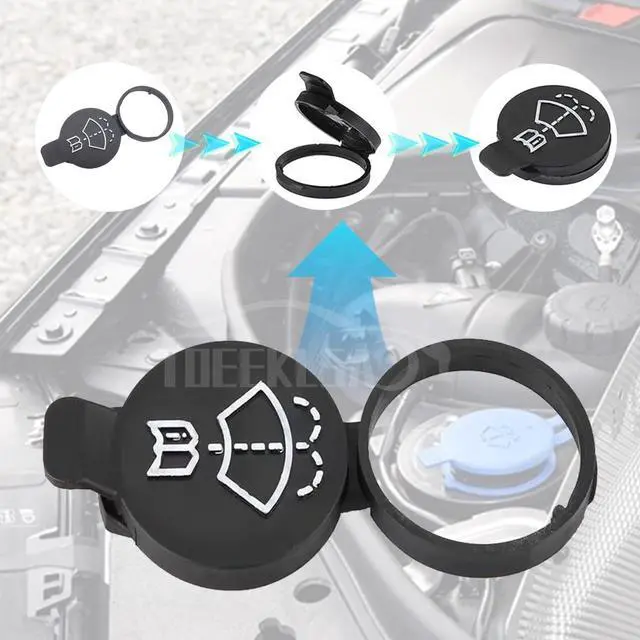 Alt view image 2 of 3 - Washer Fluid Cap Windshield Wiper Washer Fluid Reservoir Tank Bottle Cap, Replacement for GMC Chevrolet Cadillac Buick - OEM#: 12767700, 13227300