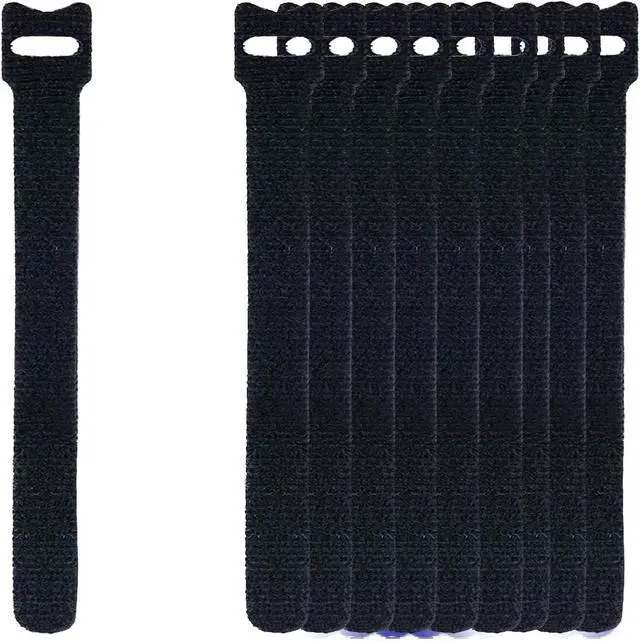 Alt view image 2 of 6 - California JOS 60 PCS 6 Inches Reusable Cable Ties, Adjustable Cord Straps, Cable Organizer, Cord Wrap and Hook Loop Cords Management - Black