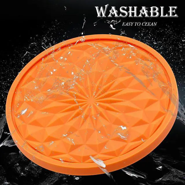 Alt view image 5 of 7 - 2 Pack Silicone Car Cup Holder Coaster 2.75 Inch Non-Slip Drink Mat, Universal Fit for Most Vehicles Cute & Functional Auto Accessories (Orange)