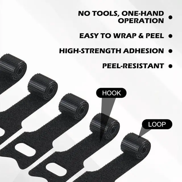 Alt view image 7 of 7 - 100PCS Black 6 Inch Reusable Cable Ties Adjustable Cord Organizers for Home, Office & Electronics Multi-Purpose Wire Management Solution