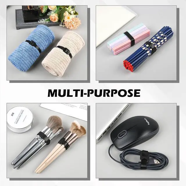 Alt view image 4 of 7 - 100PCS Black 6 Inch Reusable Cable Ties Adjustable Cord Organizers for Home, Office & Electronics Multi-Purpose Wire Management Solution