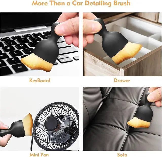 Alt view image 5 of 7 - Car Interior Cleaning Brush Car Duster Interior with Ultra Soft Bristles | Auto Detailing Brushes Dusting Car Accessories for Dashboard, AC Vents, Leather, Scratch-Free (1Pack)